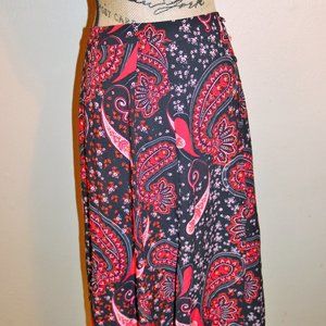 Faux Button Front Midi Skirt